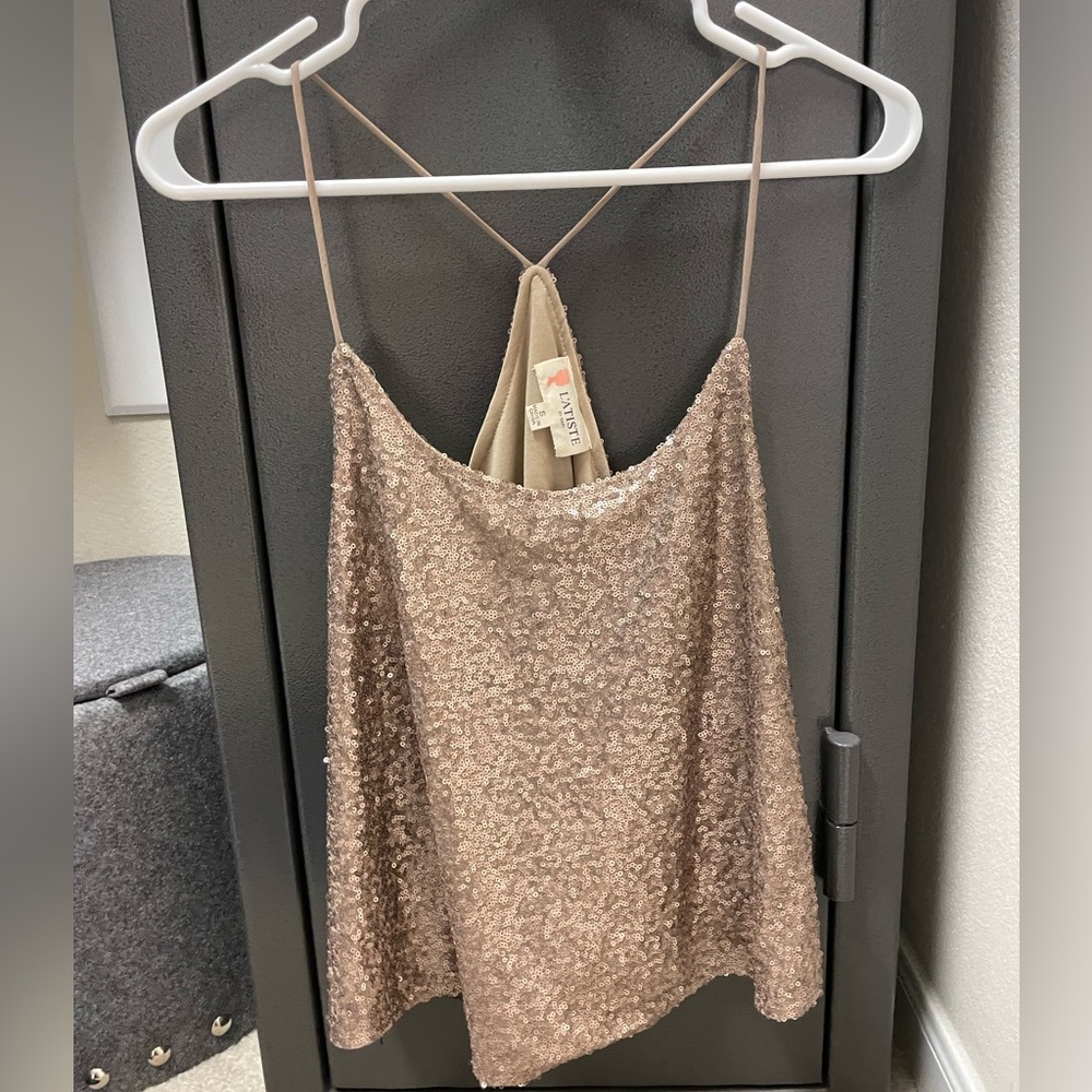 Gold Strappy Top Sz S